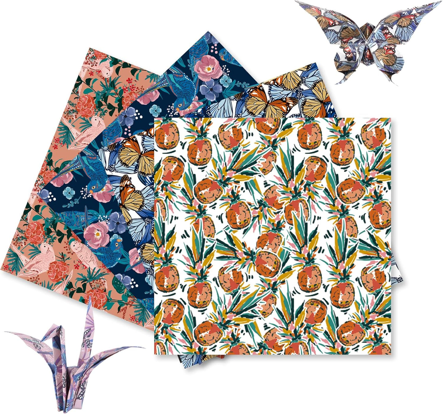 Origami Paper Kit 50 Sheets 6 Inch Square Double Sided Color 10 Vivid Colors for Hand Crafts Origami Paper Arts Creativity.Flowers and Birds - Crafty Corner