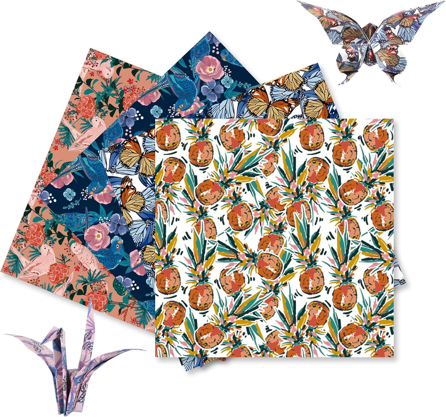 Origami Paper Kit 50 Sheets 6 Inch Square Double Sided Color 10 Vivid Colors for Hand Crafts Origami Paper Arts Creativity.Flowers and Birds - Crafty Corner