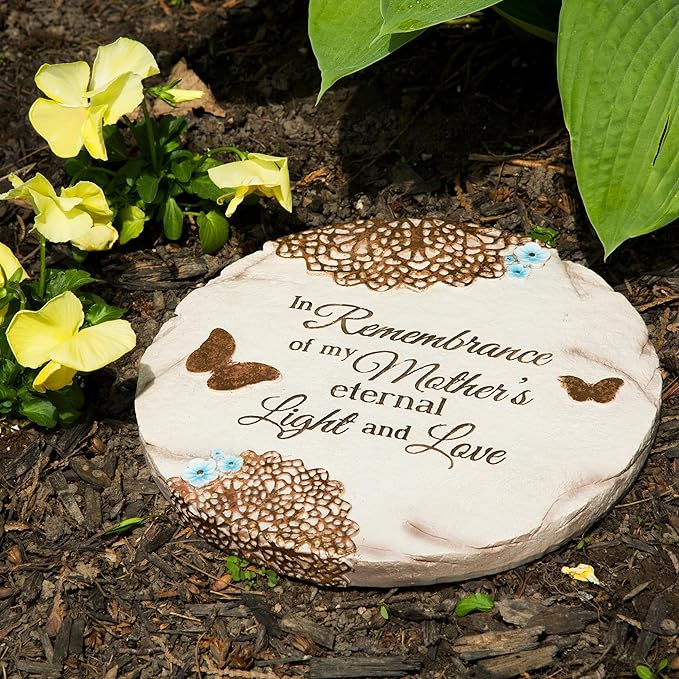 Pavilion Gift Company 19069 "Remembering Mother" Memorial Garden Stone, 10-Inch,Blue