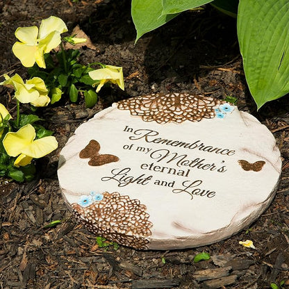 Pavilion Gift Company 19069 "Remembering Mother" Memorial Garden Stone, 10-Inch,Blue