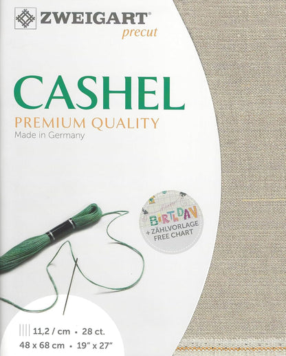 Precut Zweigart Cashel 28 Count Raw Linen 3281/53. Needlework Canvas, Cross Stitch Fabric, Embroidery Canvas 100% Linen