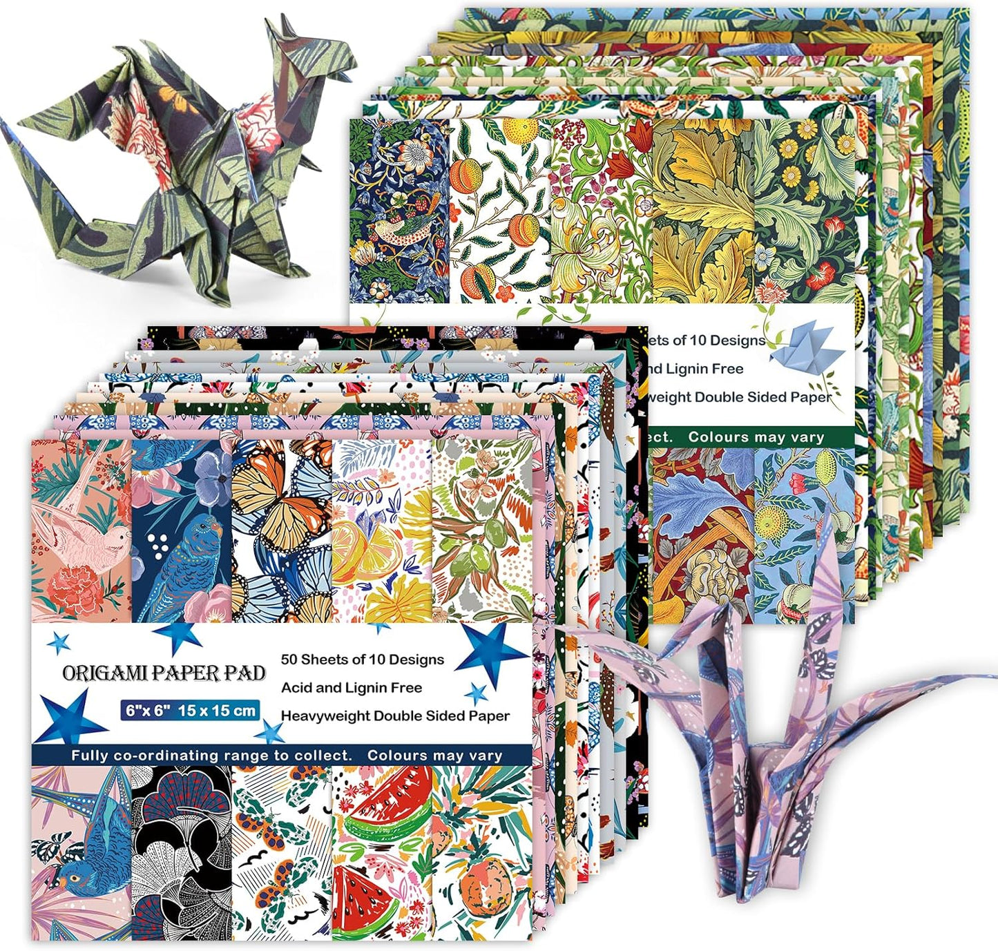 Origami Paper Kit 100 Sheets 6 Inch Square Double Sided Color 20 Vivid Colors for Hand Crafts Origami Paper Arts Creativity.Summer - Crafty Corner