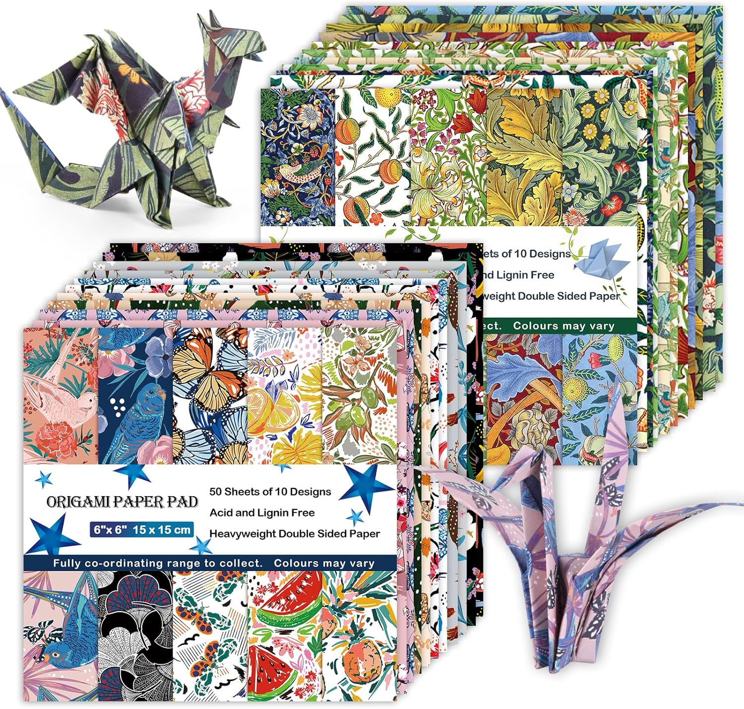 Origami Paper Kit 100 Sheets 6 Inch Square Double Sided Color 20 Vivid Colors for Hand Crafts Origami Paper Arts Creativity.Summer - Crafty Corner