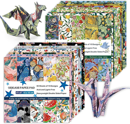 Origami Paper Kit 100 Sheets 6 Inch Square Double Sided Color 20 Vivid Colors for Hand Crafts Origami Paper Arts Creativity.Summer - Crafty Corner