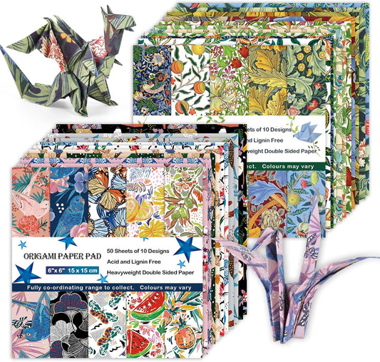 Origami Paper Kit 100 Sheets 6 Inch Square Double Sided Color 20 Vivid Colors for Hand Crafts Origami Paper Arts Creativity.Summer - Crafty Corner