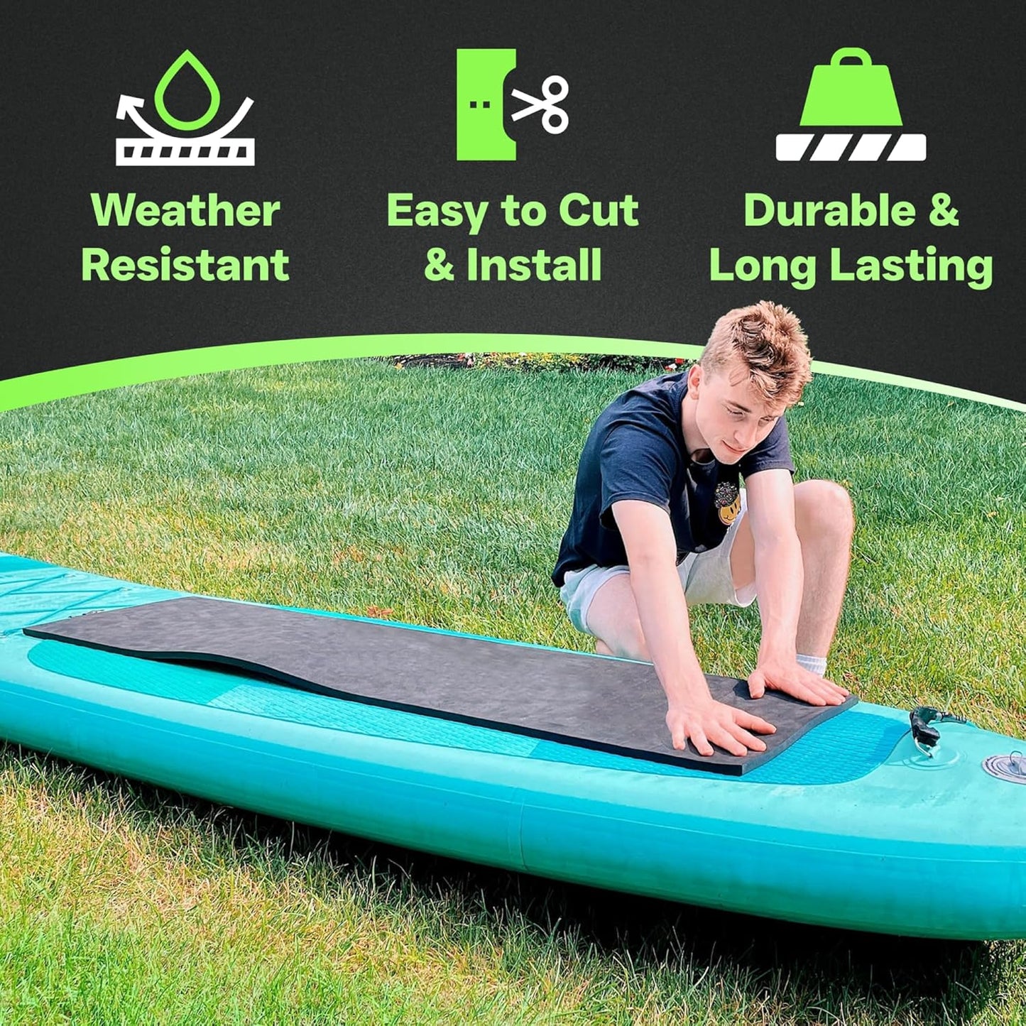 XCEL Marine Foam Roll with Self Adhesive – Black, 72" x 17" x 1/4" Closed Cell Foam Rubber Water Resistant Padding Sheet Home, Marine, Garage, Auto Insulation & Cosplay (Black, 72" x 17" x 1/4")