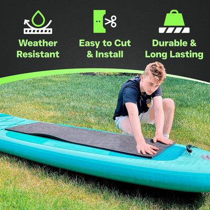 XCEL Marine Foam Roll with Self Adhesive – Black, 72" x 17" x 1/4" Closed Cell Foam Rubber Water Resistant Padding Sheet Home, Marine, Garage, Auto Insulation & Cosplay (Black, 72" x 17" x 1/4")