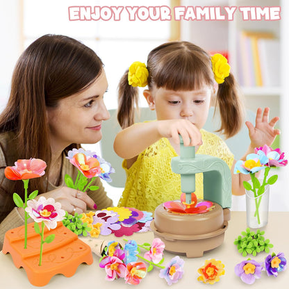 Fabric Flower Bouquets Toys, DIY Craft Kits Toys for Kids - Flowers Market Toy, Build Your Flower Bouquet, Arts & Crafts for 4 5 6 7 8 Year Toddler Girl, Educational Activity Preschool B-Day Gifts