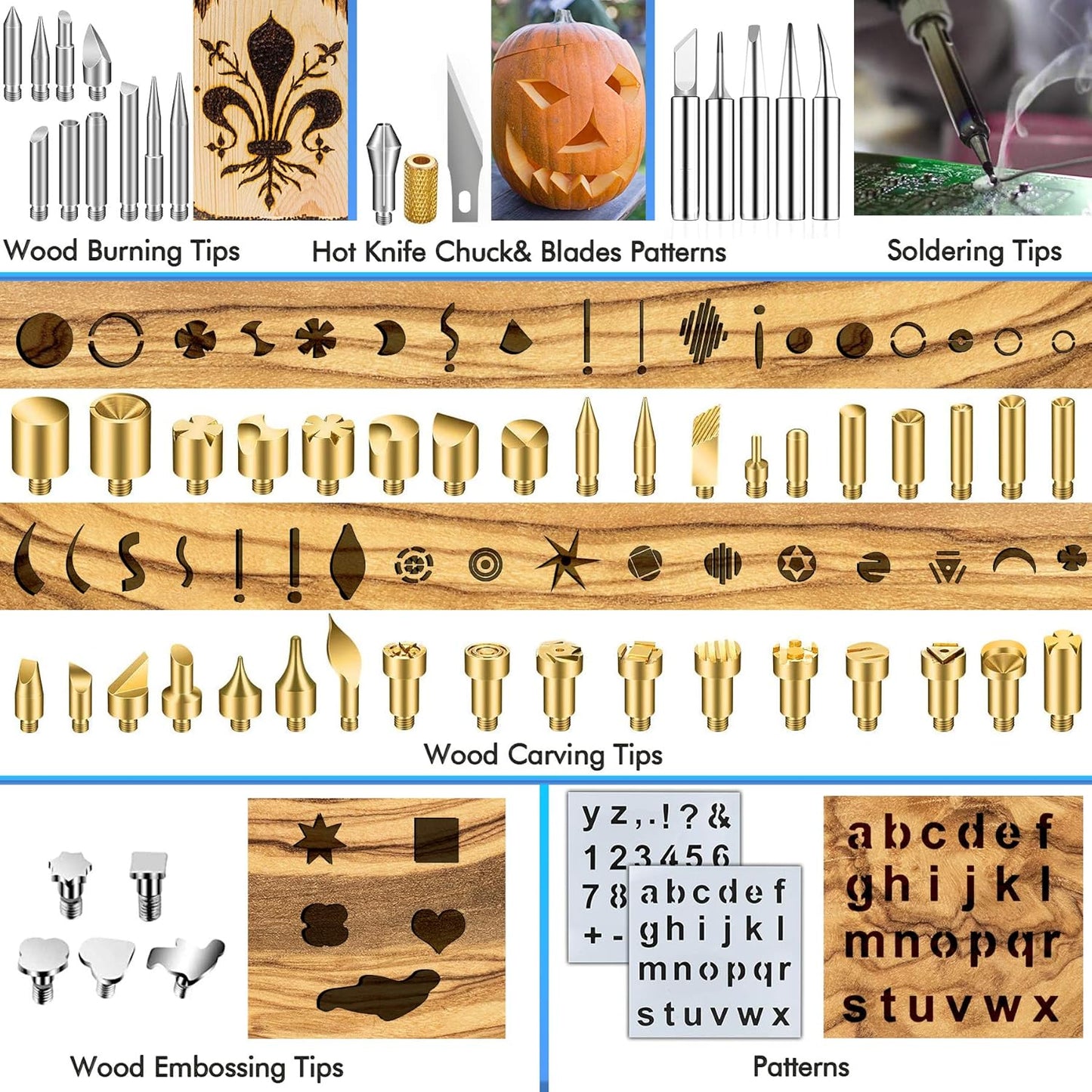 137PCS Wood burning Kit, DIY Creative Tool Set Soldering Woodburning Pen with Adjustable Temperature and Wood Piece for Embossing Carving Tips - Crafty Corner
