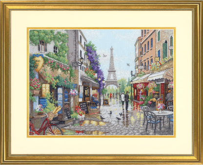 Dimensions Flowers for Sale Counted Cross Stitch Kit, 9" x 12", 14 Cnt. Light Blue Aida 5 Piece