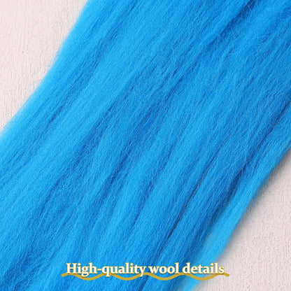 QMNNMA Wool Roving 0.88 lb (14.1 Ounces), Colored Natural Wool Roving for Spinning, Soft Chunky Yarn for Wool Felting, Felting Pad, Felting Supply, Wool Yarn Bulk, Carded Stuffing