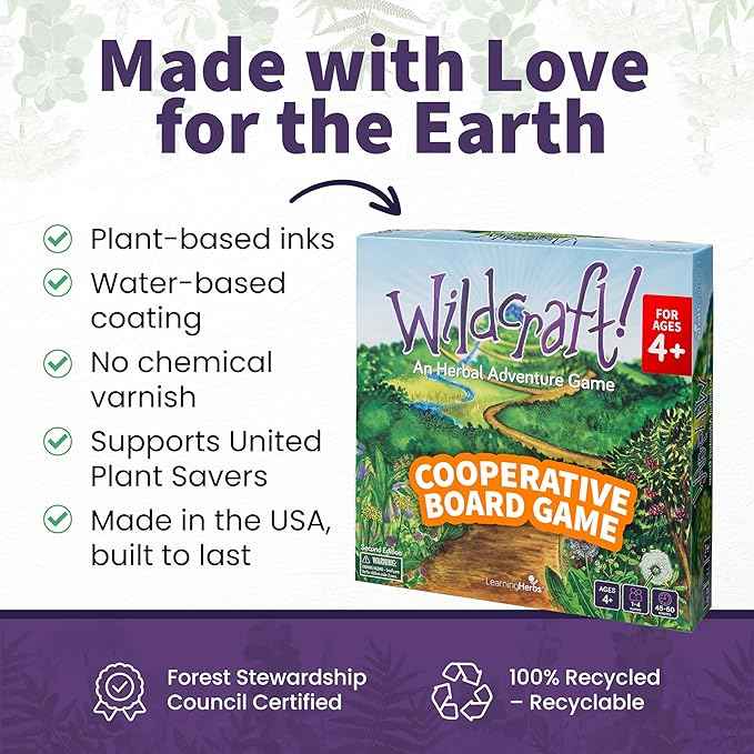 Wildcraft! Board Game – Cooperative Educational Board Game for Kids 4–6 & Families – Nature & Herb Learning Game – Family Board Games for Kids – Herbal Adventure Cooperative Game