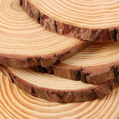 JEUIHAU 10 PCS 6.7-7 Inches Natural Unfinished Wood Slices, Round Wooden Tree Bark Discs, Wooden Circles for DIY Crafts, Christmas, Rustic Wedding Ornaments - Crafty Corner