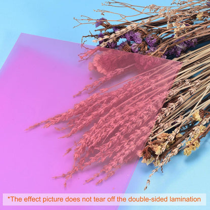 uxcell 4Pcs A4 Gel Light Lighting Filter Overlay Transparent Color Correction Plastic Vinyl PVC Sheets Photography Television Pink,0.3mm