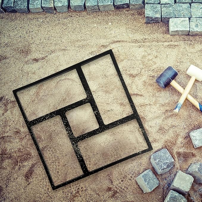 DIY Kits 1pc Paver, Forms Stepping Manually Moulds, Garden, Paver Floor Paving Plastic Reusable Lawn, Walkway, for Molds Moldings Mode Lawn Brick Cement DIY Stepping Stone Kit