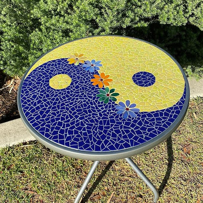 Youway Style Blue Glass Mosaic Tiles for Crafts Bulk,200g Broken Glass Pieces for DIY Spring Garden Mosaic Art Decor,Easter Decor
