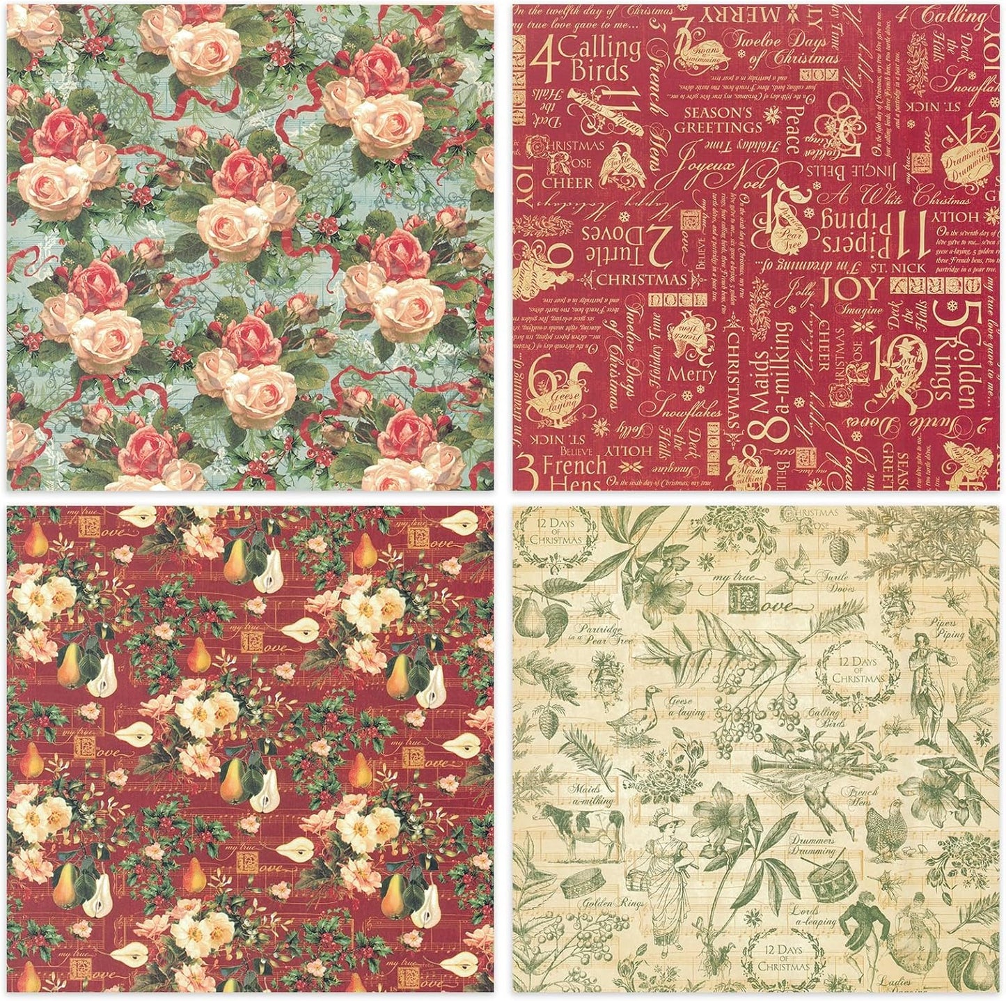 48 Sheets 24 Designs Scrapbook Paper Pad, 6"×6" Single-Sided Decopodge Craft Cardstock Paper,Scrapbooking DIY Decorative Background Cardmaking Supplies.Carols&Paintings - Crafty Corner