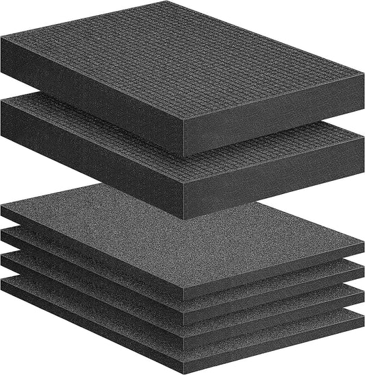 DECOHS 6 Pcs Pick Apart Foam Insert - 2 Size Pick and Pluck Sheets - Pre Cubed Pads for Cases, Toolbox, Game Box, Camera Storage Drawer - Crafty Corner