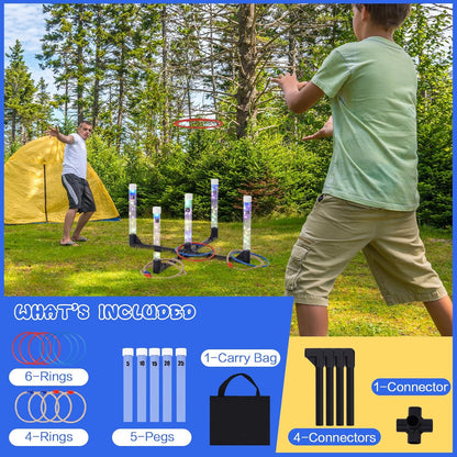 YEEA LED Ring Toss Game for Kids, Adults | Glow in The Dark LED Outdoor Yard Games | Perfect for Camping, Beach, and Backyard Family Gatherings