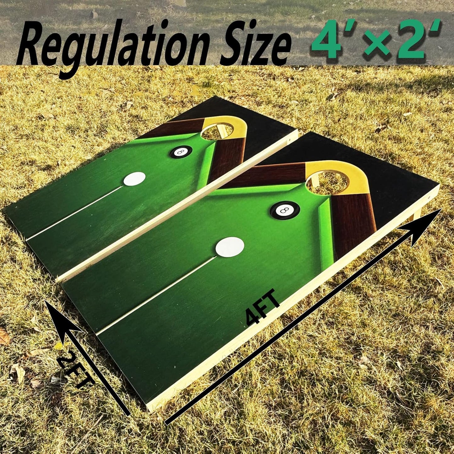 4×2FT Cornhole Board Set,Wooden Corn Hole Games for Adults Bean Bag Toss Game Set, with Corn Hole Bags Set 8,2 Cornhole Boards and a Carrying Case for Wedding/Party/Outdoor/Hiking/Yard