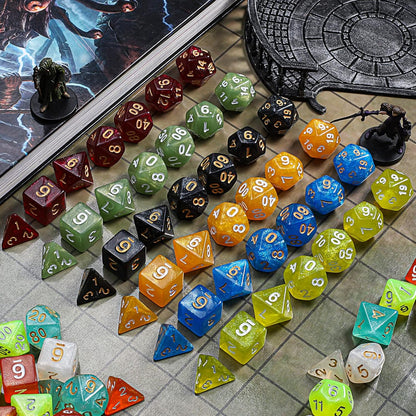 CiaraQ DND dice Set 10x7 Polyhedral Dice (70 pcs) for Dungeons and Dragons RPG MTG Role Playing Table Games with 1 Drawstring Bag