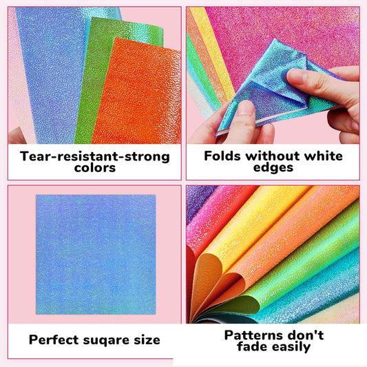 Textured Origami Paper 6x6 Inches - 50 Sheets Durable and tear-resistant with Artistic Patterns - Premium Craft Paper for Beginners & Experts, Ideal for Scrapbooking, Card Making and DIY Crafts - Crafty Corner