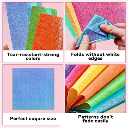 Textured Origami Paper 6x6 Inches - 50 Sheets Durable and tear-resistant with Artistic Patterns - Premium Craft Paper for Beginners & Experts, Ideal for Scrapbooking, Card Making and DIY Crafts - Crafty Corner