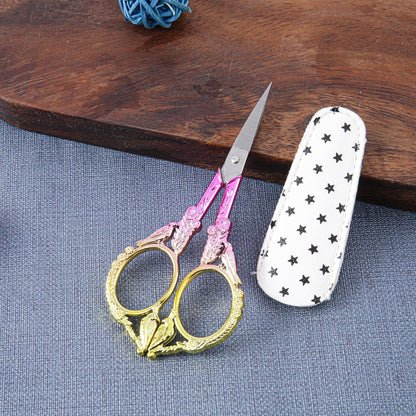 Small Embroidery Scissors with Cover -Cute and Comfortable Gradient handles with Sturdy and Sharp Tips for Precise Cutting, Perfect Size for Keeping in Your Sewing and Craft Supplies Kit