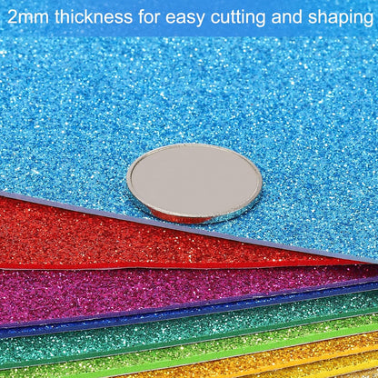 PATIKIL 2mm(1/10") Thick Non Adhesive Glitter Foam Sheet 16x24inch(40x60cm) Brown, EVA Shiny Foam Board for Craft, 6 Pcs