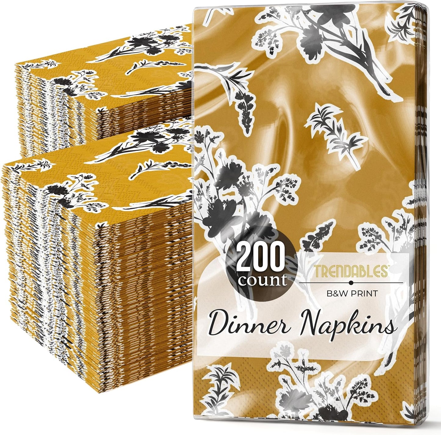 Trendables Floral Napkins for decoupage 200 Pcs 3 Ply floral paper napkins decorative Guest Towels Disposable Bathroom, Flower Design For Tea Party Decorations, Dinners & Weddings