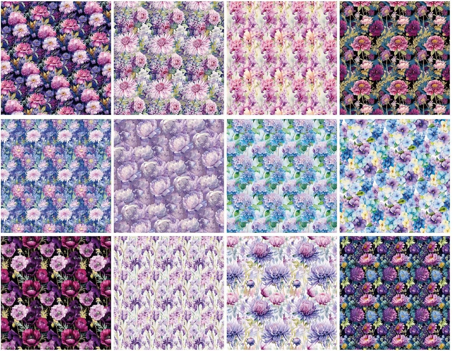 Purple Floral Scrapbook Paper Pad Color Flower Patterned Paper 6×6,24 Sheets Single-Sided Floral Scrapbooking CardStock Papers Pad for Holiday Cardmaking DIY Origami Journaling. - Crafty Corner