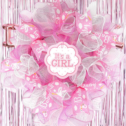 MEEDEE Pink Baby Ribbon for Baby Shower - 2.5 Inch Burlap Wired Ribbon for Diaper Cake, Welcome Home Baby Girl Shower Favors Gift Box Table Decor (10 Yards) - Crafty Corner