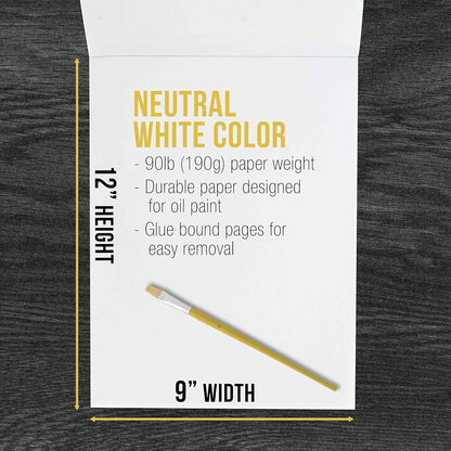 U.S. Art Supply 9" x 12" Premium Heavy-Weight Oil Painting Pad (2 Pack, 30 Sheets Total) - 90lb (190gsm) - Oil Pastel Paper for Students and Adults