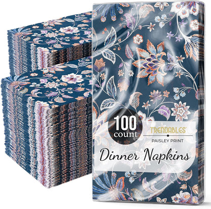 Trendables Floral Napkins for decoupage 100 Pcs 3 Ply floral paper napkins decorative Guest Towels Disposable Bathroom, Flower Design For Tea Party Decorations, Dinners & Weddings