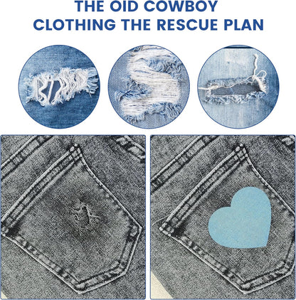 Denim Patches for Inside Jeans - Iron On Patches for Jeans - Jeans Patch for Repairing Pant Holes and Covering Imperfections, 6 Colors, Each Piece Measures 4 in x 8.9 in