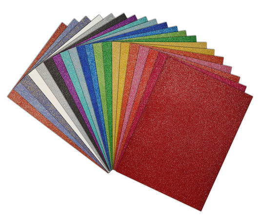 Better Office Products 20 Pack Glitter Foam Sheets with Adhesive Backing, 9 x 12 Inch, Assorted 20 Colors, for Arts and Crafts, 20 Adhesive Backed Sheets - Crafty Corner