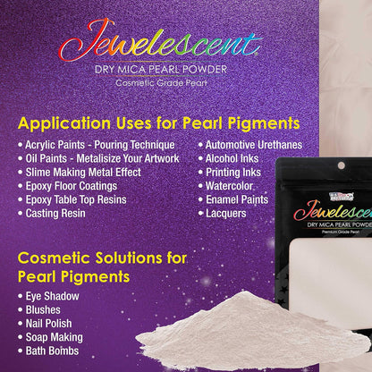 U.S. Art Supply Jewelescent Mica Pearl Pigment Powder Kit, 5 Interference Colors, 3.5 oz (100g) Pouches - Cosmetic Grade, Epoxy Resin Color Pigment, Mica Powder for Resin, Soap, Slime, Candle Dye, Art