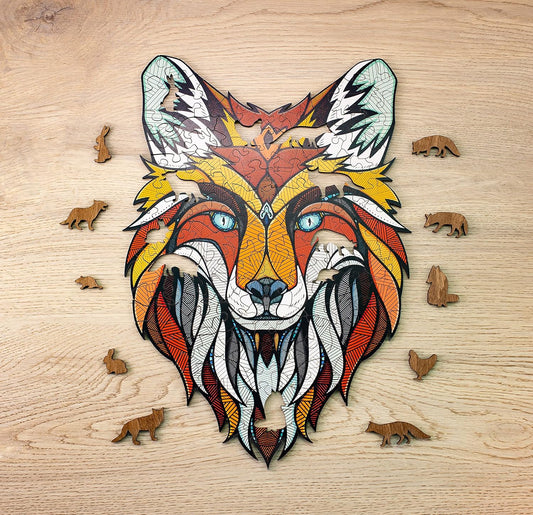 EWA Home Décor – Fox Small 90 Pieces – Wooden Jigsaw Puzzle for Adults – Perfect for Artistic Home Decoration and Mindful Relaxation
